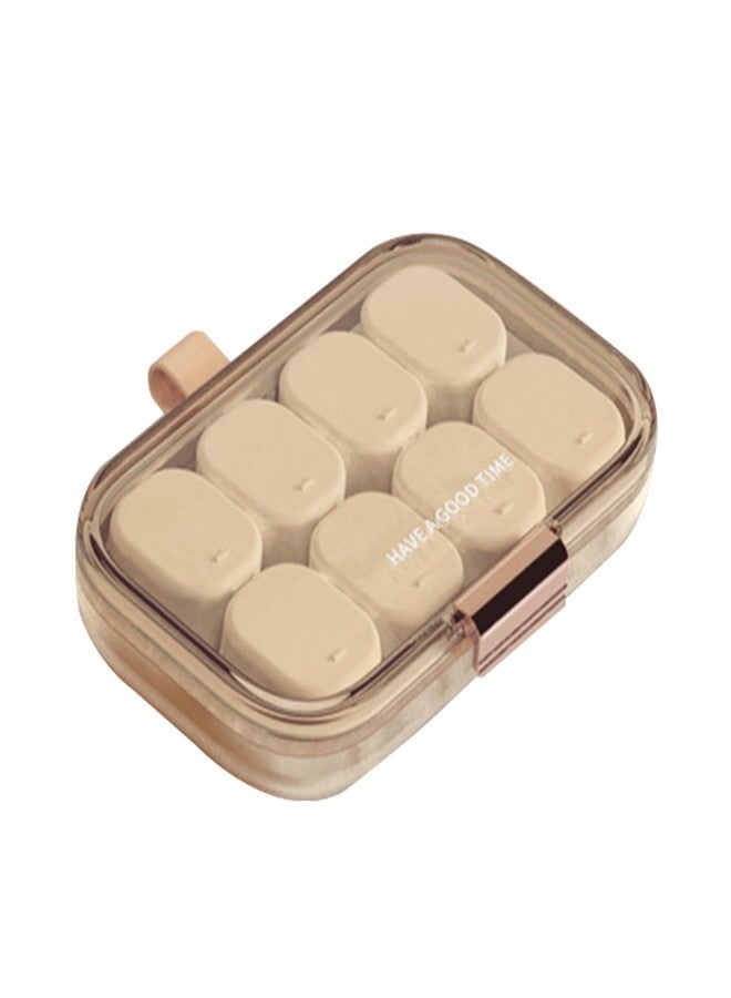 Evona Pill Box With Lid, Travel Pill Box, Pocket Pill Box, Daily Pill Organizer, Medicine Case Portable Medicine Box, 8 Compartments Small Portable Weekly Pill Dispenser Case For Everyday - Image 1